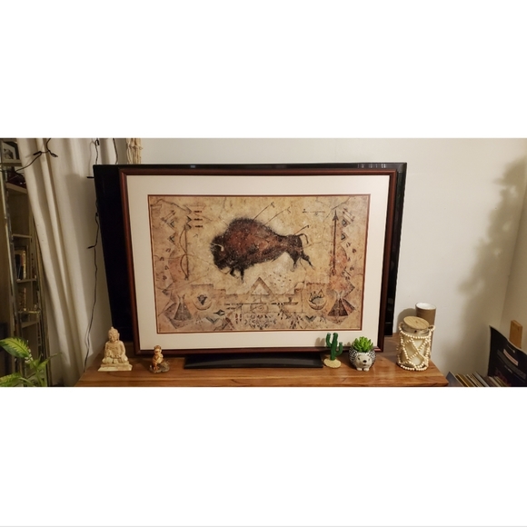 Buffalo Painting with frame.